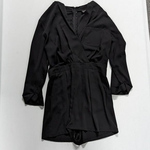 Top Shop Size 6 Black Crepe Romper - Picture 1 of 11